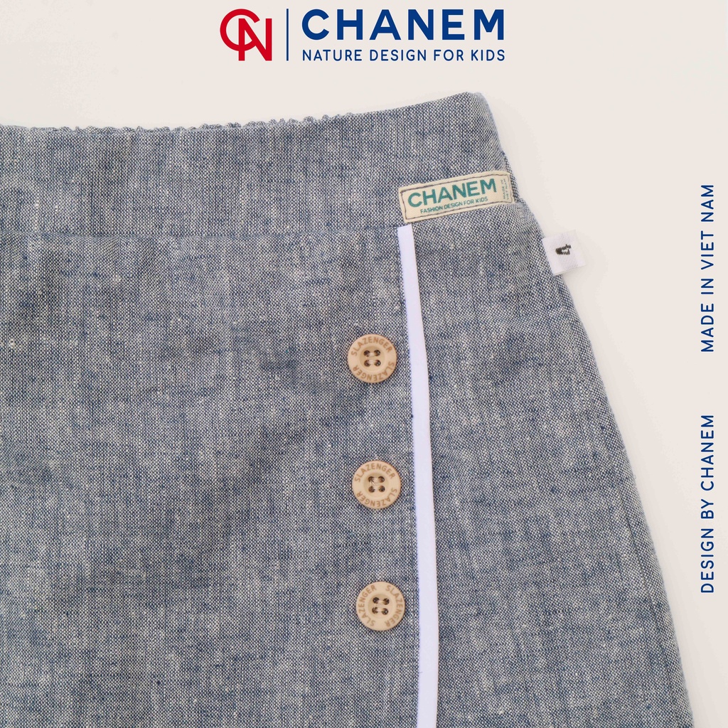Đồng phục học sinh CHANEM cho bé gái (3-10 tuổi) Áo trắng phối hoa móc thủ công độc đáo phối quần chân váy đáng yêu