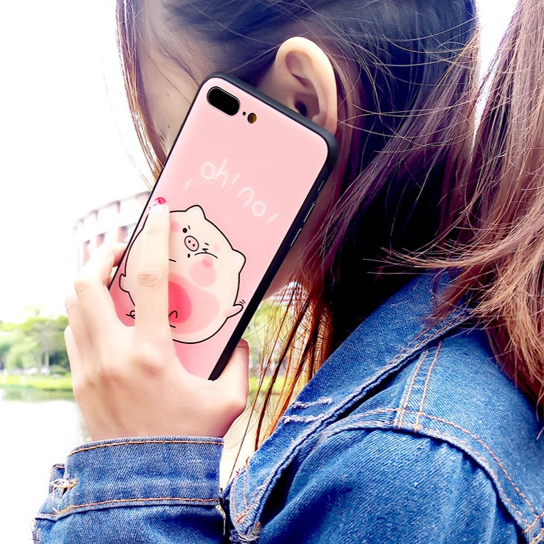 [ IPHONE ] Ốp Lưng Kính Cường Lực Lợn Kute - A093 | BigBuy360 - bigbuy360.vn
