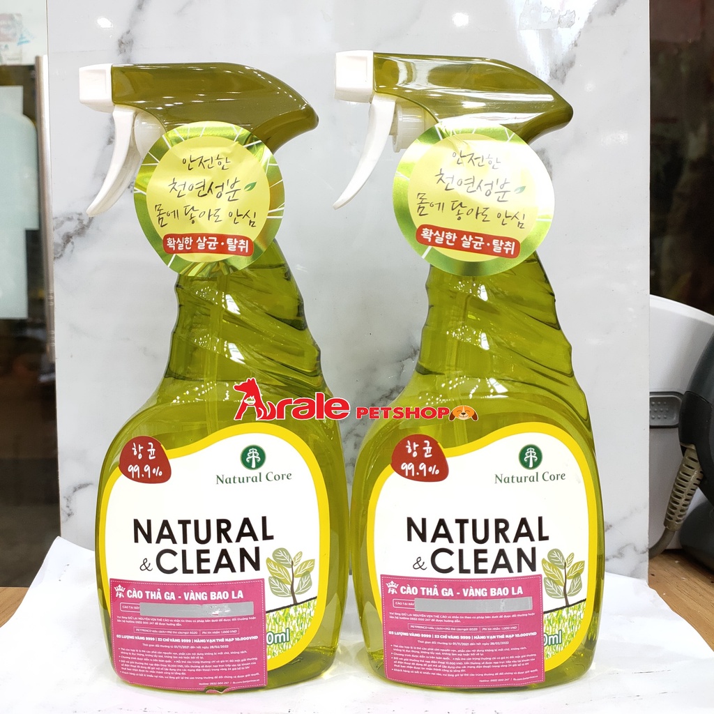 [ Chai 500ml ] Natural clean xịt khử mùi diệt khuẩn cho chó mèo - Nhập khẩu hàn quốc