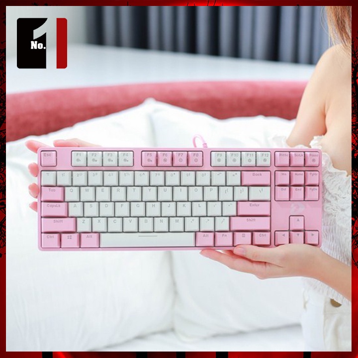 Bàn Phím Cơ Gaming Máy Tính DareU EK87 Màu Hồng Led RGB Bàn Phím Vi Tính Laptop Pc Chơi Game Dễ Thương Có Dây