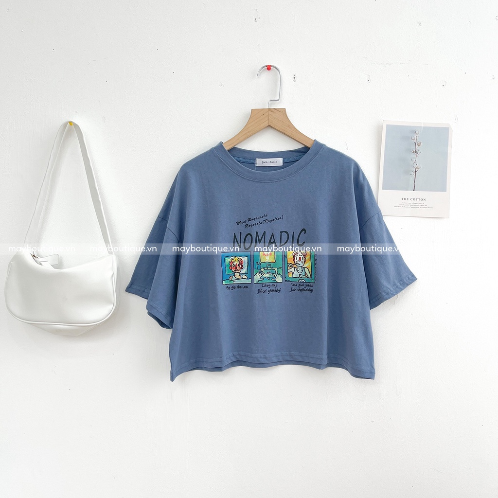 [HÀNG CÓ SẴN] Áo croptop nữ tay ngắn form rộng in chữ Nomadic Ulzzang ACZ21H_106.036 (ẢNH THẬT) | BigBuy360 - bigbuy360.vn