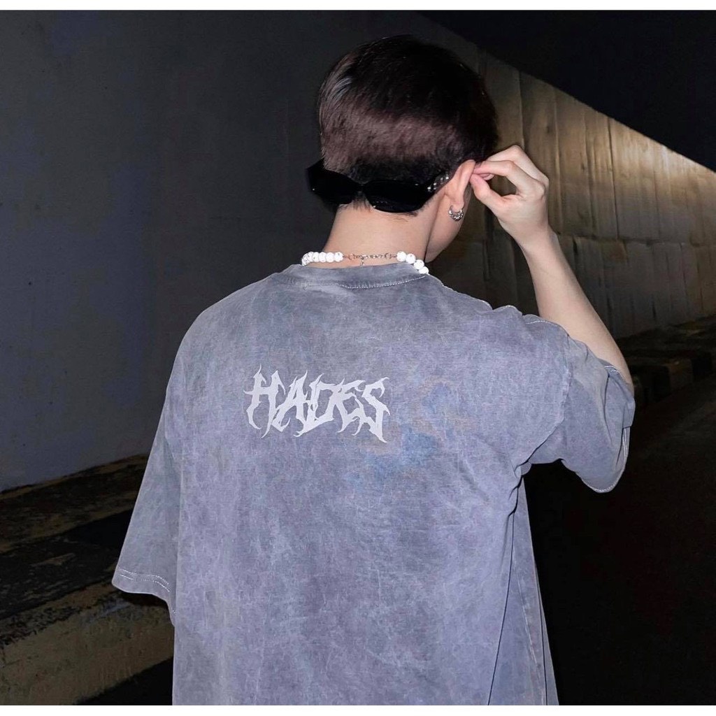 Áo thun Hades Skull Wolf Wash Tee unisex cho cả nam nữ form 40kg - 90kg  AL118 Thời trang Unisex HCM