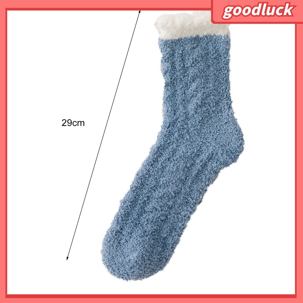 1 Đôi Tất Dài Bằng Vải Bông San Hô Dày Giữ Ấm Mùa Đông