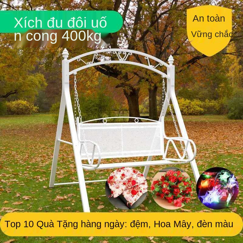 Xích đu gia dụng ngoài trời dày đôi ghế treo sân vườn trong nhà trẻ em võng người lớn bập bênh