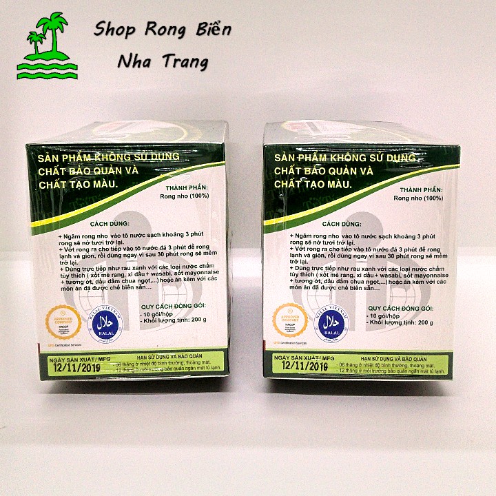 (ÁP MÃ FSS03Jan Hoàn 10% Xu) Rong nho tách nước Trí Tín 2 hộp 200g 10 gói - Video ngâm 1 gói