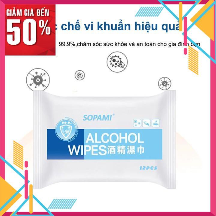 [CÓ VIDEO] Khăn giấy ướt có cồn alcohol wipes diệt kháng khuẩn đa năng lau bếp