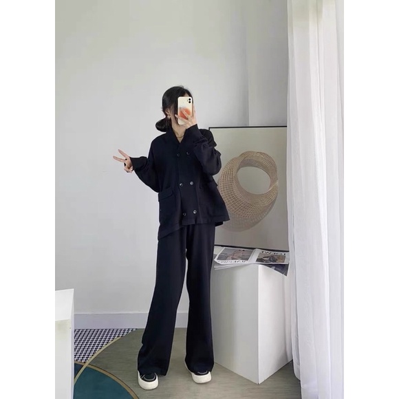 ÁO LEN DÁNG NGẮN MÀU ĐEN NỮ PHONG CÁCH HÀN QUỐC ULZZANG