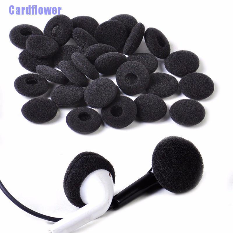 Cardflower  30PCS Black Soft Foam Sponge Ear Pad Earbud Cap For Headphone Earphone Cover