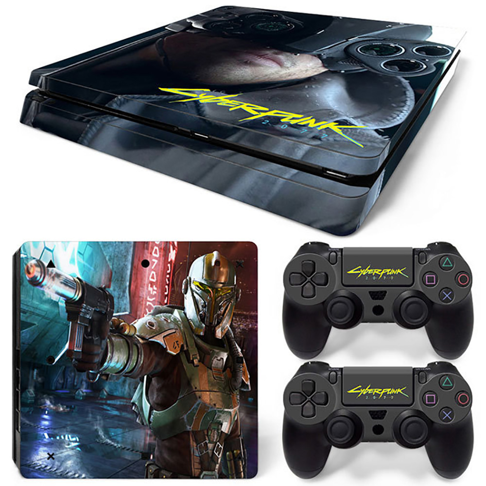 Bảng điều khiển trò chơi PS4 SLIM Cyberpunk Hình dán bảo vệ trò chơi Chủ đề Nhãn dán màu Hình dán phim