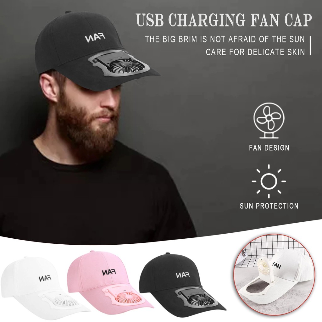 Hot Sale Unisex USB Charging Fan Baseball Cap Golf Hat Adjustable Fan Hat For Outdoor Camping Travel Casquette Homme Gorras Hombre