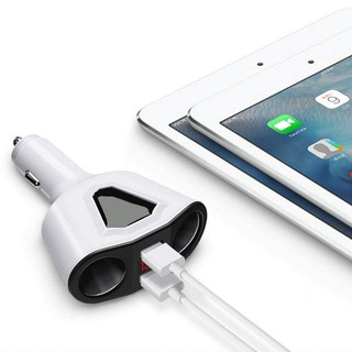 Củ sạc tích hợp bật lửa cho xe hơi 3.1A 2 cổng USB