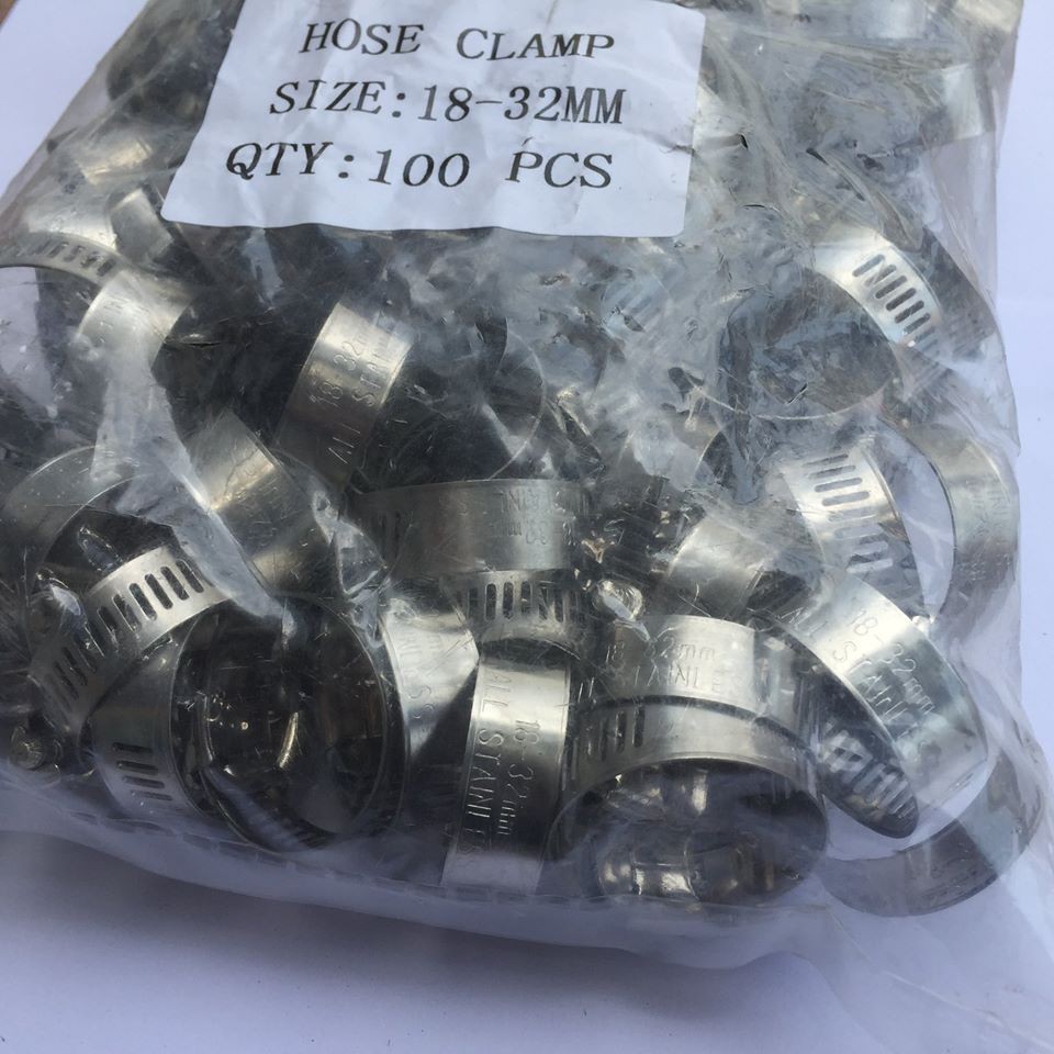 5 chiếc đai xiết inox (18mm- 32mm) cổ dê- vòng đai xiết inox dùng xiết ống 18mm- 32mm