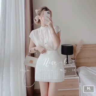 Bigsize minstore.vn set áo chân váy ren tầng