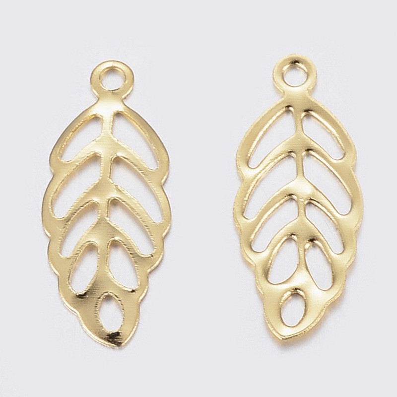 Set 1-50 Mặt Dây Chuyền Hình Lá Phong / Vỏ Sò / Lá / Trái Tim Bằng Thép Không Gỉ 304