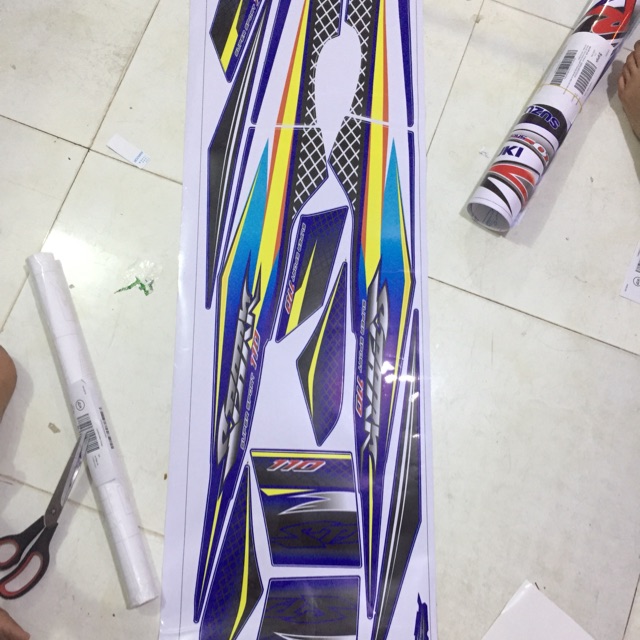Tem rời sirius dán xe xanh gp