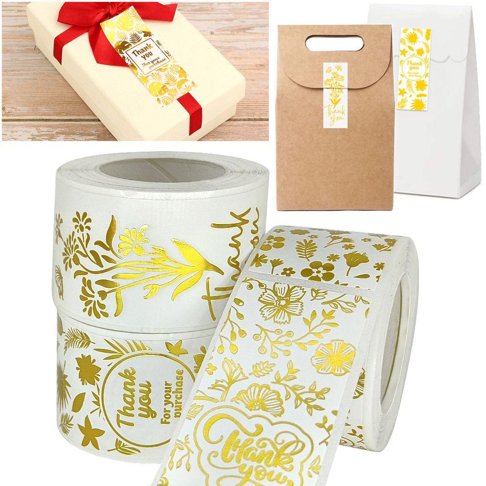 CHOOKEY Cuộn 120 Miếng Dán Chữ Thank You Trang Trí Gói Quà