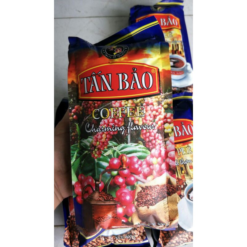 1kg cà phê Tấn Bảo bao bì màu xanh