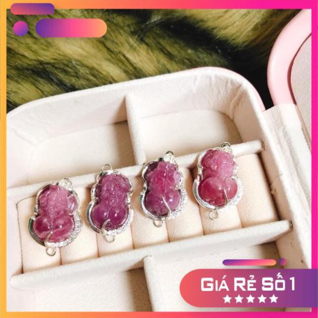 Freeship Tỳ hưu ruby bọc bạc Tết dây đeo tay handmade Hàng bán chạy