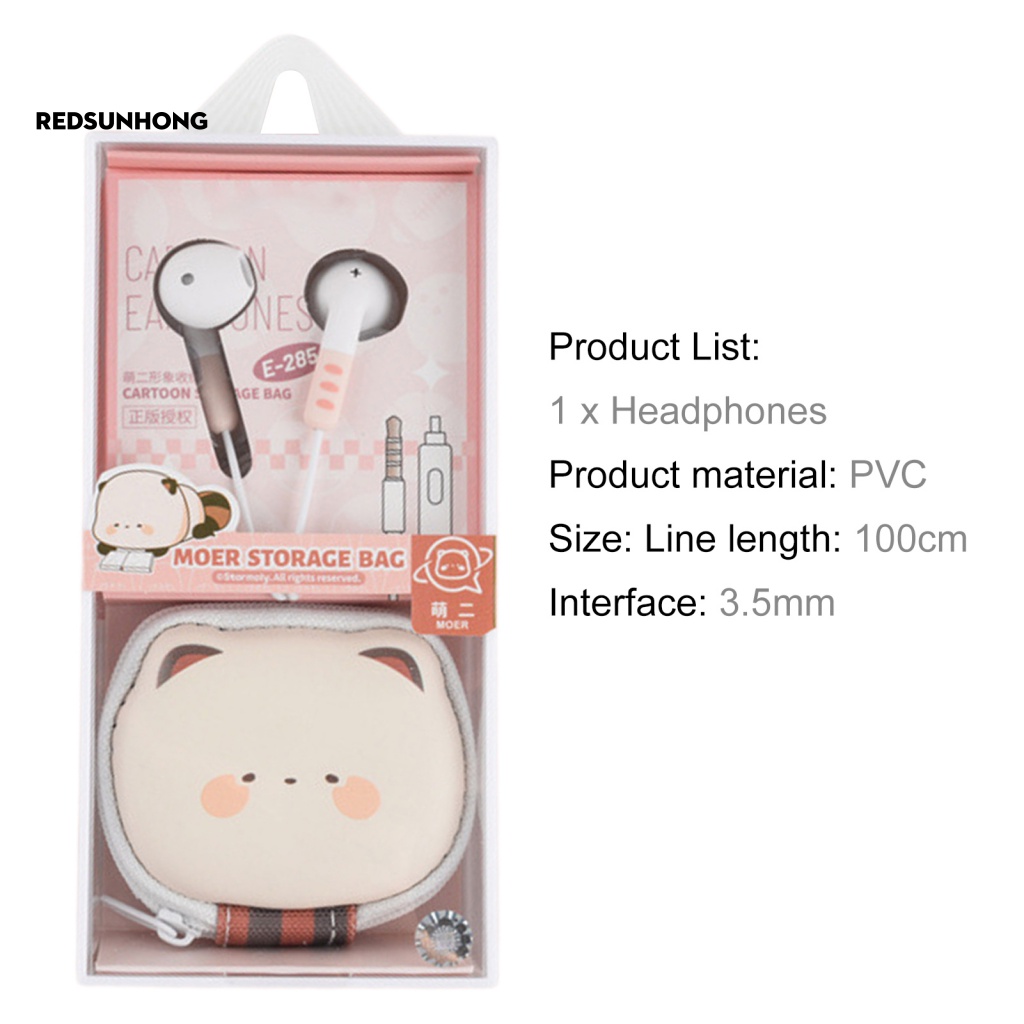 Tai Nghe Nhét Tai 3.5mm Hình Mèo Hoạt Hình Có Dây Siêu Nhẹ