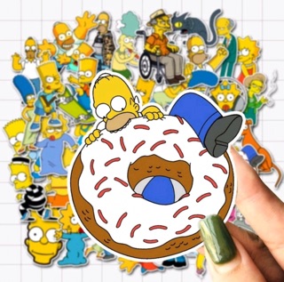 Sét 30-60 Sticker gia đình simpson ép lụa / hình dán simpson có đề can bóc dán
