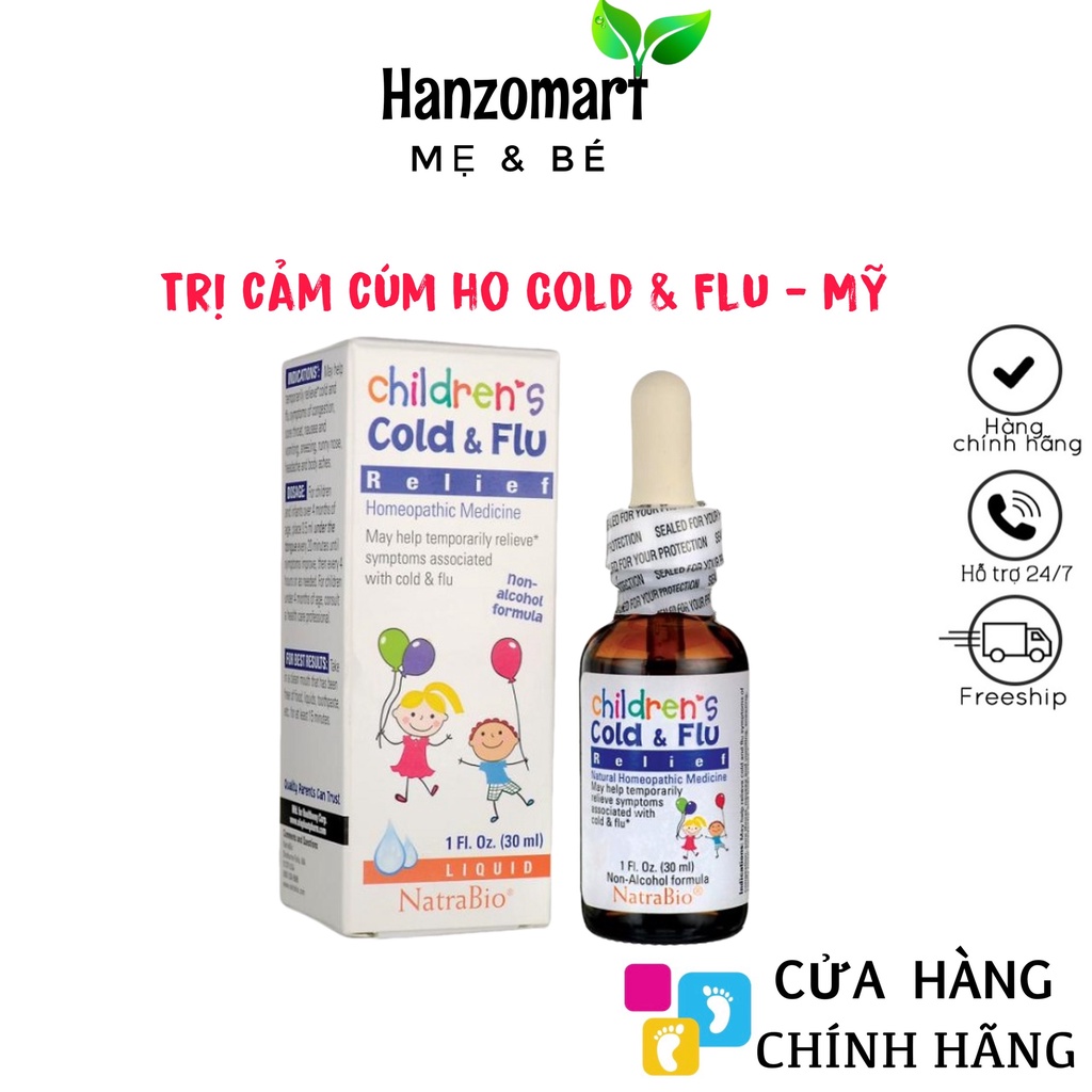 Siro ho Children’s Cold & Flu 30ml Mỹ