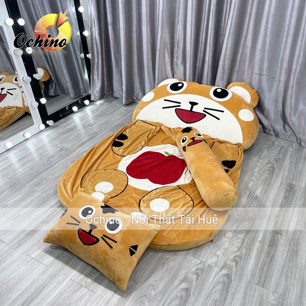 Giường nệm thú bông Handmade cao cấp cho bé size 1m6-1m1 dày 5cm (có video sản phẩm)