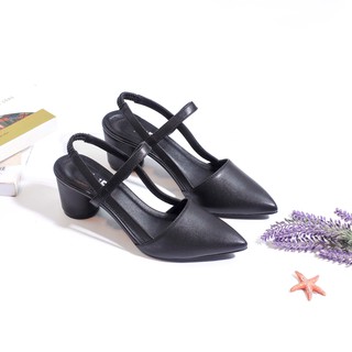 Giày Sandal 5cm Bít Mũi 4161 Màu Vàng