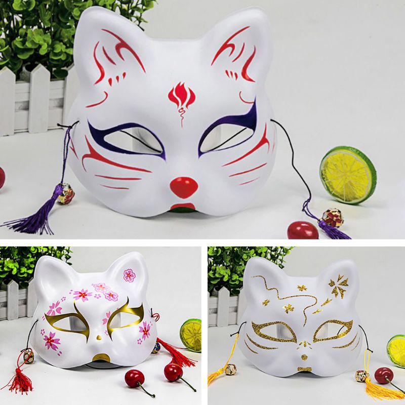 Mặt nạ nửa mặt phong cách mèo Nhật Bản chất lượng cao