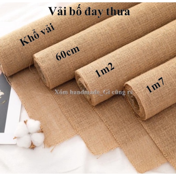 Vải bố đay, vải thưa, khổ 60cm, 1m2, 1m7, vải bố, vải đay, làm rèm cửa, handmade, phông nền chụp ảnh, decor, trải bàn