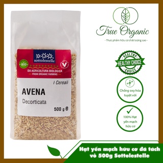 Hạt yến mạch hữu cơ đã bóc vỏ 500g Sottolestelle Organic Hulled Oat