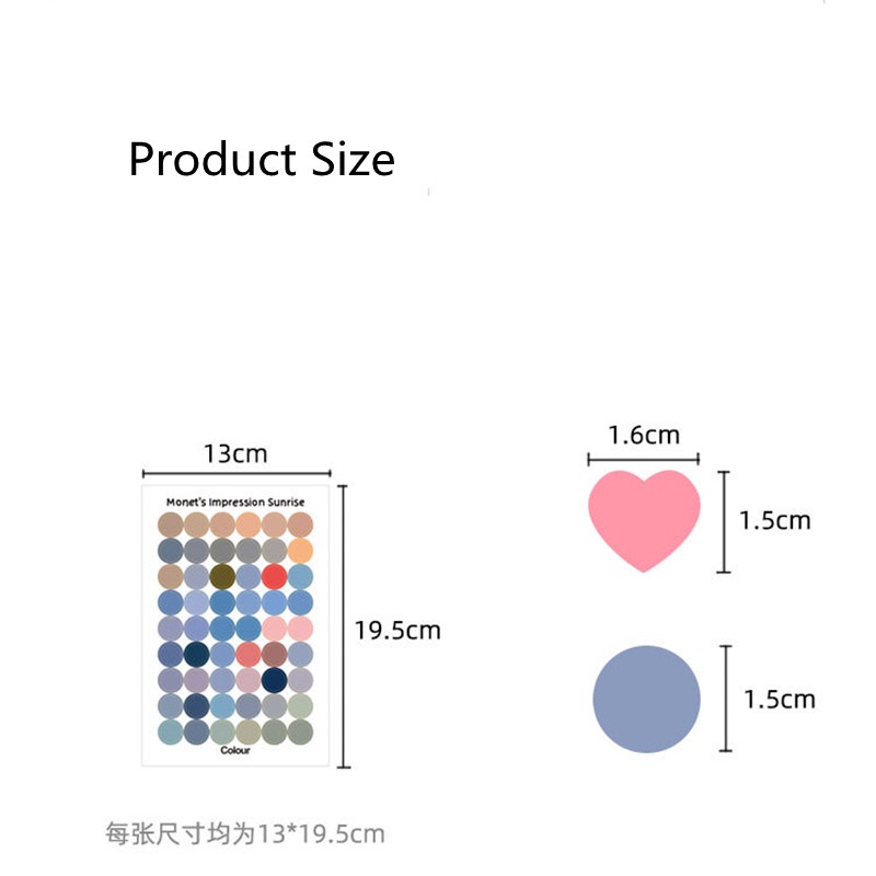 Miếng dán Ruixiang nhiều màu sắc dễ thương dùng trang trí sổ tay/nhật ký diy