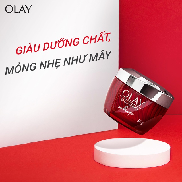 [Mã COSPGSBD  giảm 8% đơn 250K] Kem Dưỡng Chống Lão Hóa Olay Regenerist Whip 50g Chống tia UV 50g (Phiên bản mới)