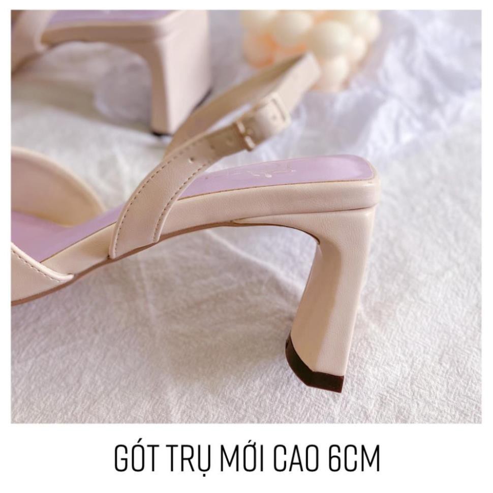 Giày Cao Gót - Giầy Cao Gót Nữ Fiona 2021 - Mũi Khoét Tim Thời Trang Đế Trụ 6cm - Mang Công Sở Dạo Phố Dự Tiệc