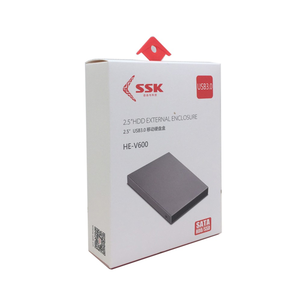 Box HDD 2.5INCH SSK HE V600 Sata USB 3.0 5.0Gbps hỗ trợ ổ cứng lên đến 10TB