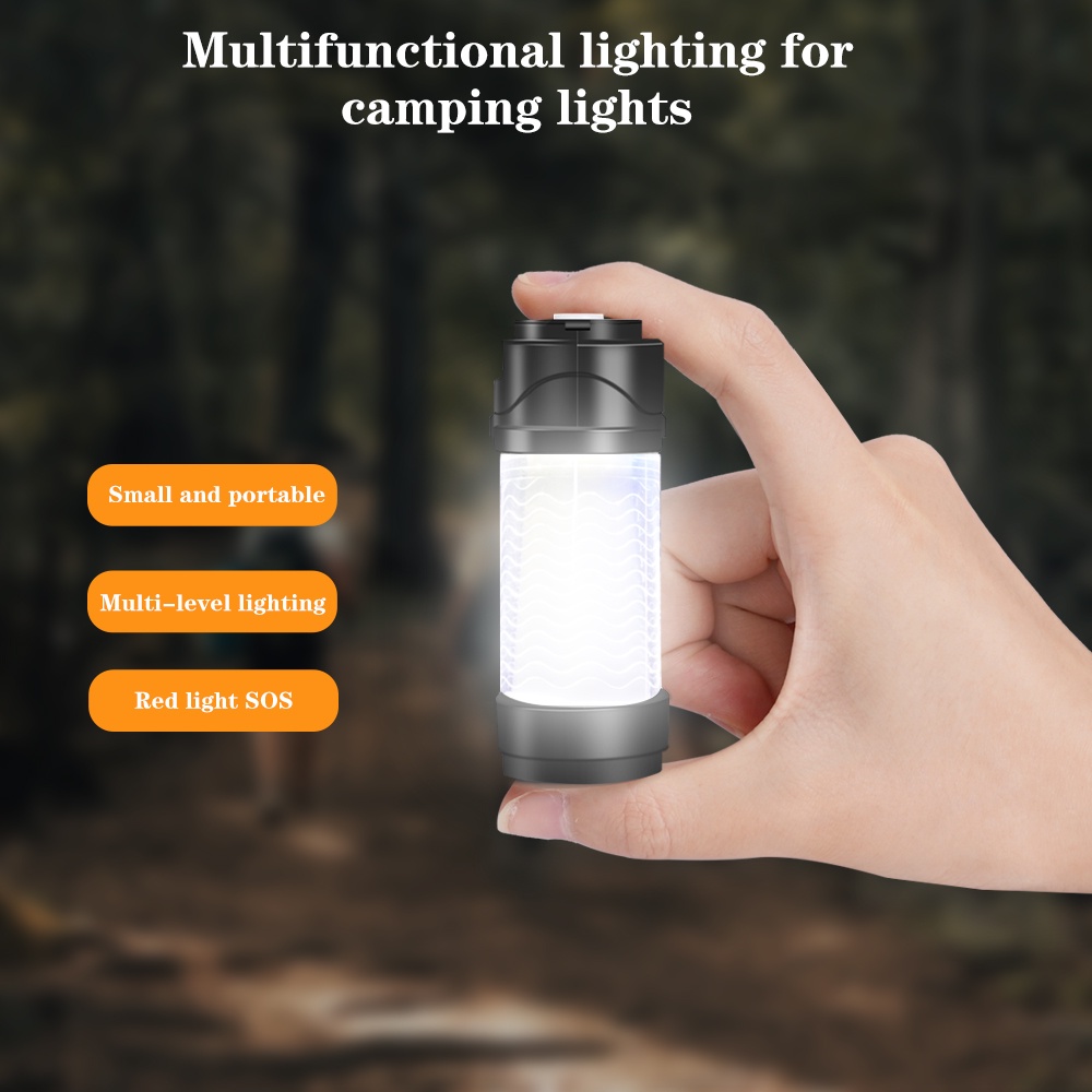 Đèn LED Cắm Trại Mini 7 Chế Độ Chống Nước Kèm Sạc USB Tiện Dụng