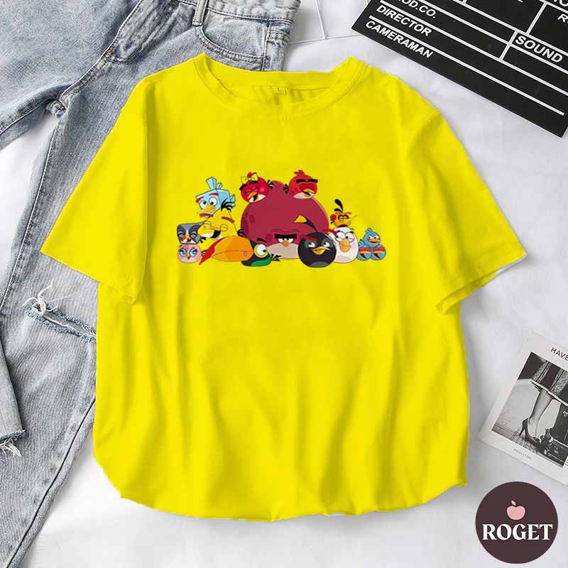 Áo thun Unisex gia đình Angry Birds Cotton