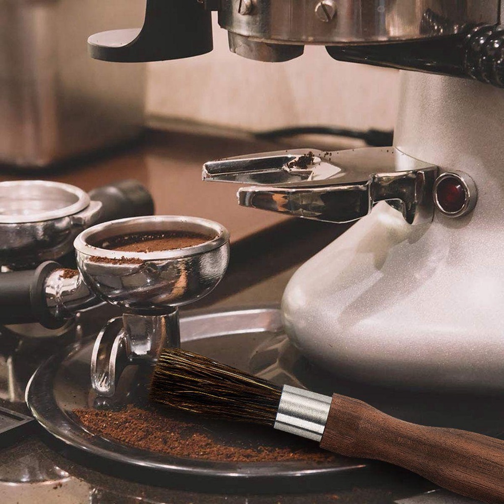 Dụng Cụ Vệ Sinh Máy Pha Cà Phê Espresso AUGUSTINE|Cọ Quét Bụi Tay Cầm Gỗ Lông Mềm Đa Năng Cho Máy Xay Cà Phê