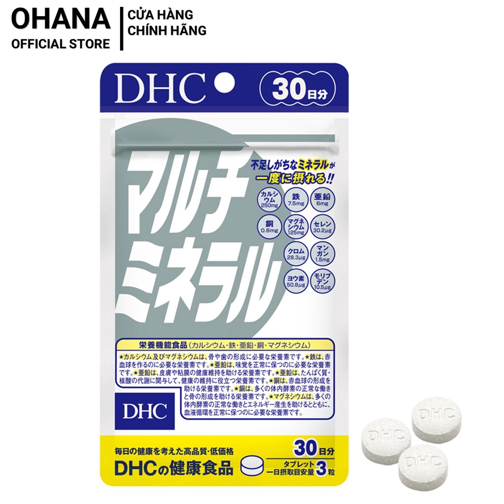 Viên Uống Khoáng Tổng Hợp DHC Multi Minerals 30 Ngày (90v/gói)