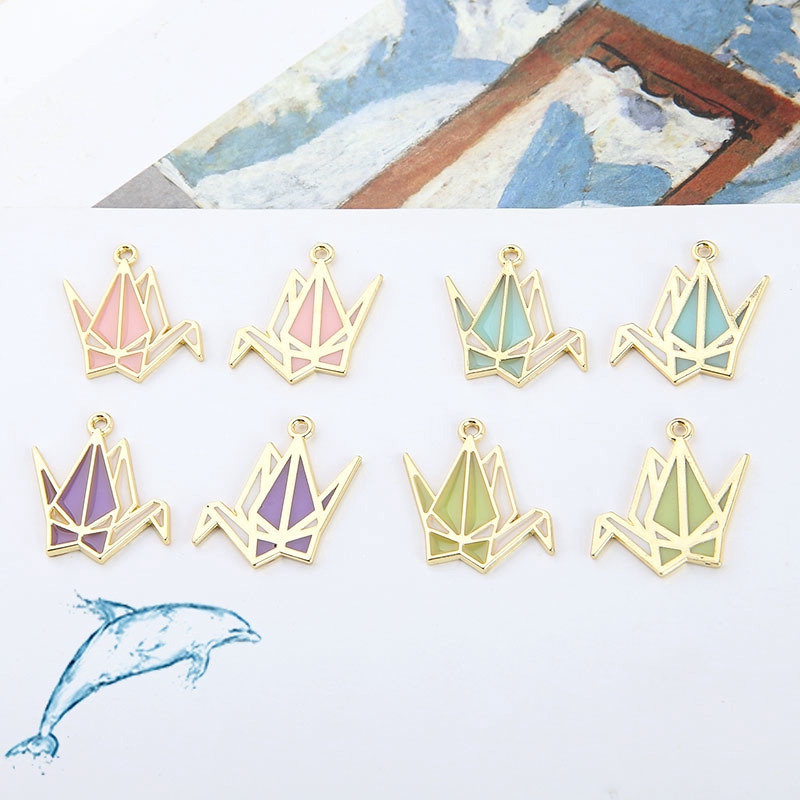 Phụ Kiện Làm Trang Sức Thủ Công Bằng Hợp Kim Dầu Tự Làm Mặt Dây Chuyền / Bông Tai / Quạt Giấy / Chim Hạc Đính Đá