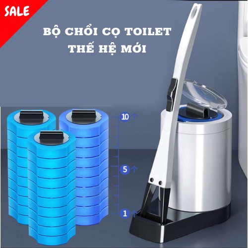 Bàn chải cọ rửa toilet, nhà tắm, sử dụng miếng tẩy rửa thay thế tiện dụng