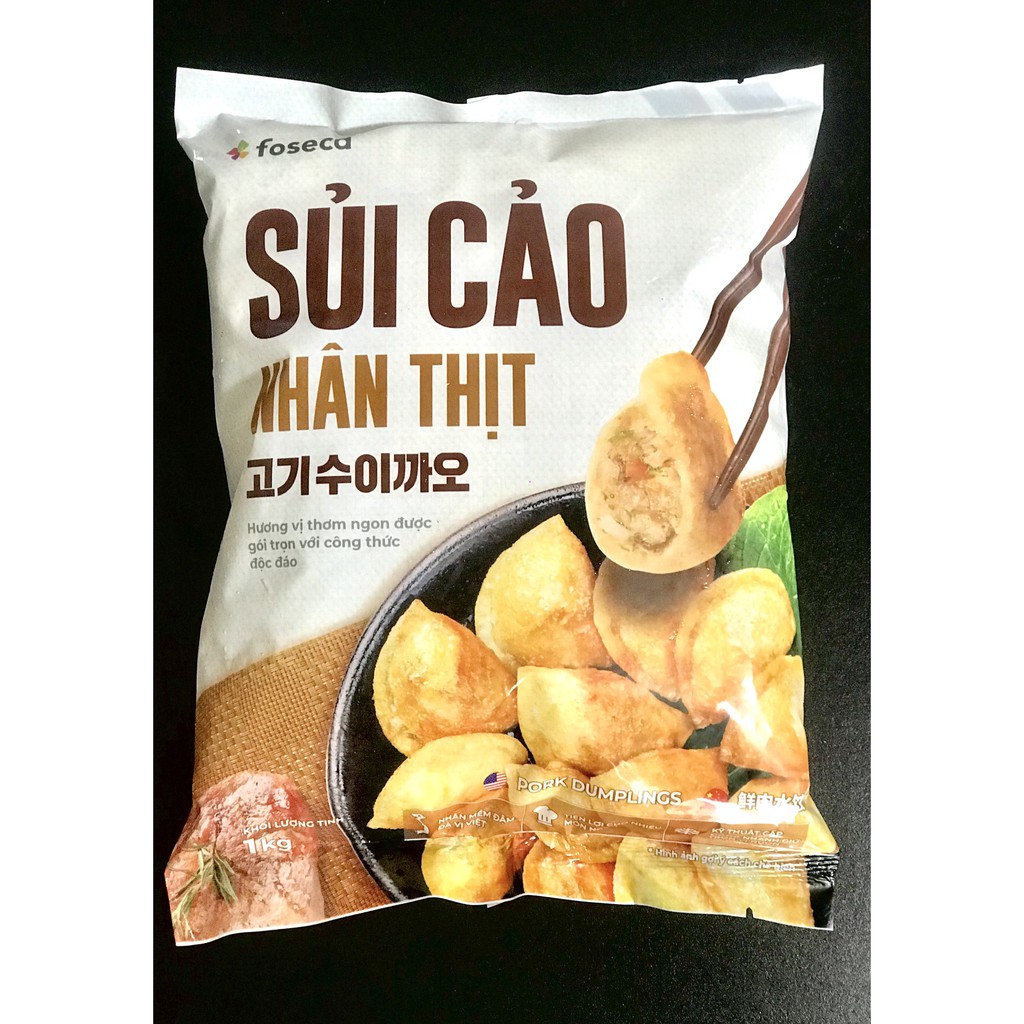 Sủi cảo nhân thịt Foseca/ há cảo nhân thịt dùng hấp chiên, thả lẩu vô cùng tiện lợi | BigBuy360 - bigbuy360.vn
