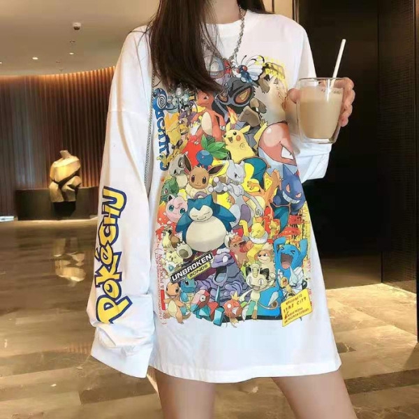 Áo thun nữ Oversized tay ngắn in hình hoạt hình dễ thương