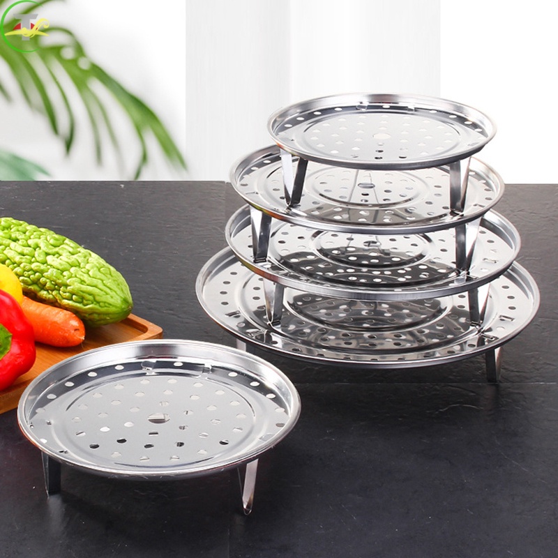 Giá Hấp Bánh Bao Hình Tròn Bằng Thép Không Gỉ Kèm Chân Đế Tháo Rời Tiện Dụng Cho Nhà Bếp