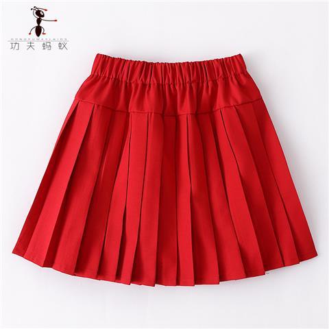 Chân Váy Ngắn Xếp Ly Màu Đỏ Navy Thời Trang Xuân Thu Dành Cho Bé Gái Tiểu Học