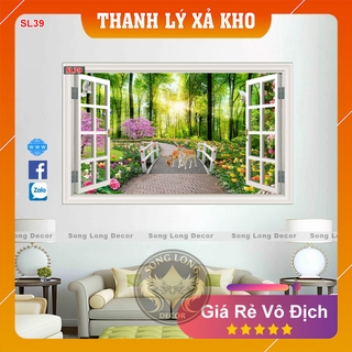 Tranh Dán Tường Cửa sổ Phong Cảnh - SL39-Tranh 3d phòng khách- Song Long Decor