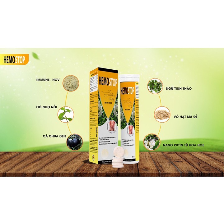Viên sủi Hemostop - Đánh bay trĩ nội, trị ngoại, giúp nhuận tràng, giảm táo bón - Tuýp 20 viên - VictoryPharmacy | BigBuy360 - bigbuy360.vn