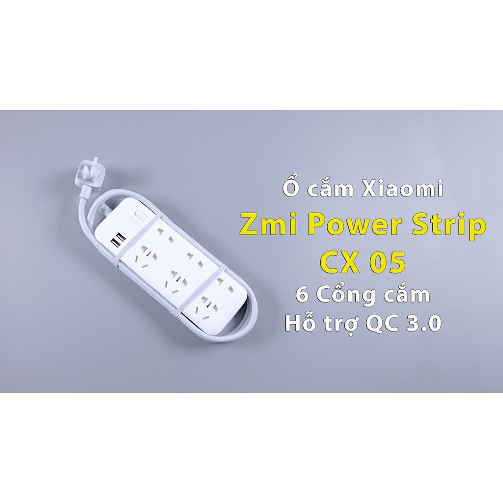 Ổ cắm Xiaomi ZMI Power Strip 6 cổng 2 USB CX05 sạc nhanh 18w