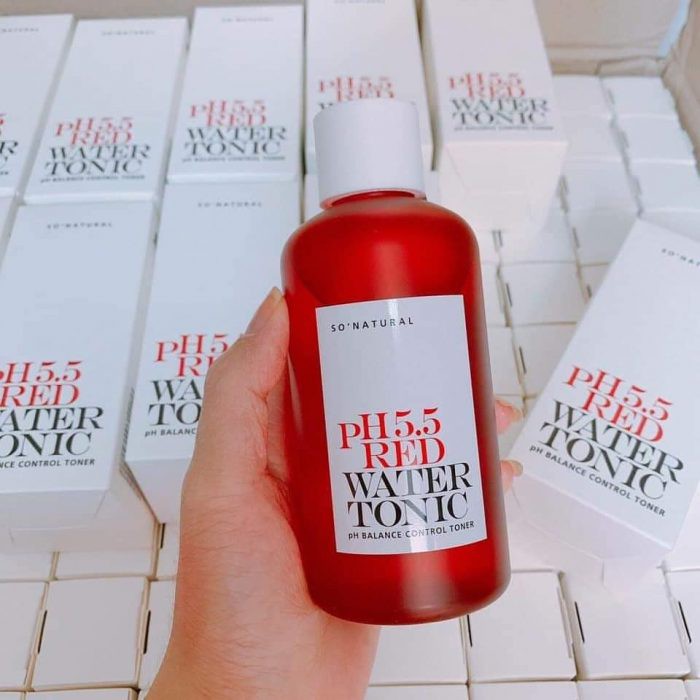 NƯỚC HOA HỒNG SO NATURAL PH 5.5 RED WATER TONER 250ML CHÍNH HÃNG - 5763