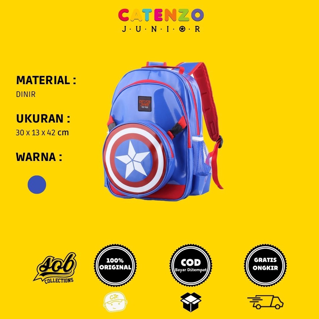 Balo Đi Học In Hình Nhân Vật Captain America Catenzo Junior CBD 176 Cho Bé Trai Mẫu Giáo