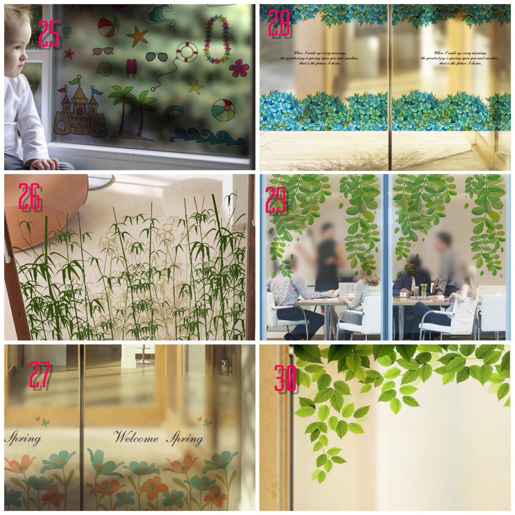 COMBO 2 tấm Decal dán kinh cao cấp 60x58cm ( ib chọn mẫu )